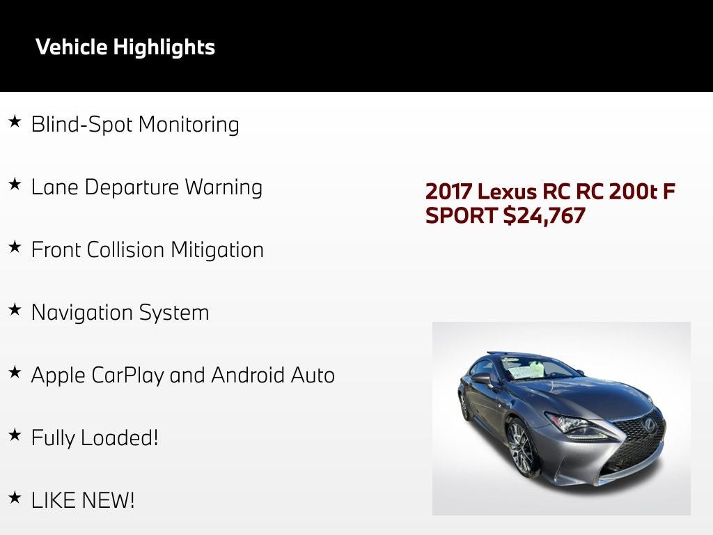 2017 Lexus RC 200t F-Sport