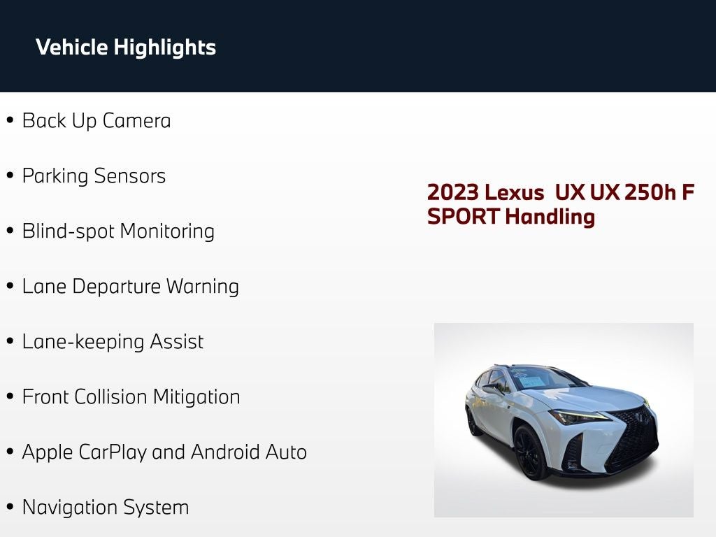 2023 Lexus UX 250h F SPORT Handling