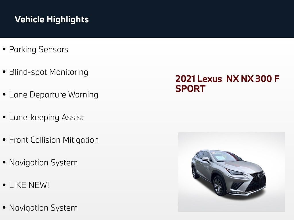 2021 Lexus NX 300 F Sport