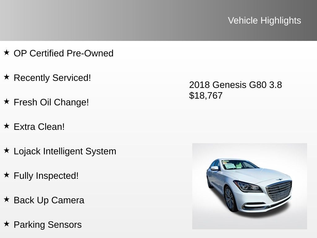 2018 Genesis G80 3.8