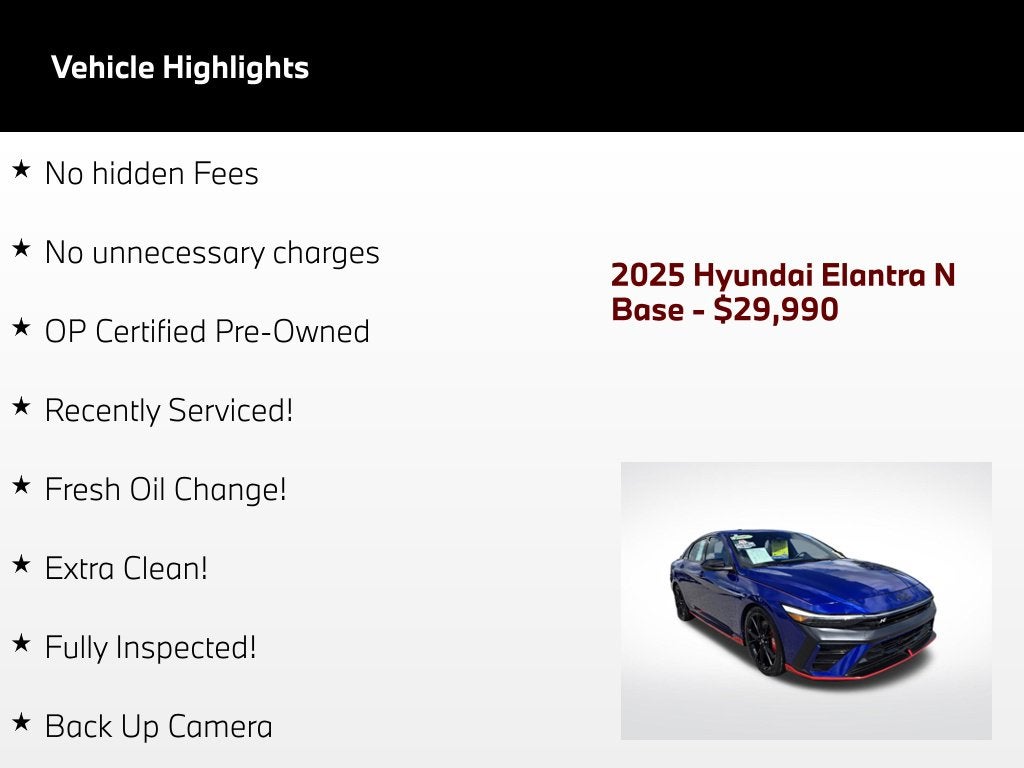 2025 Hyundai Elantra N N