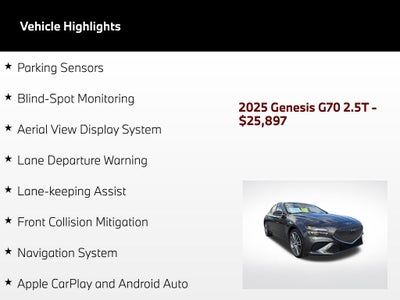 2025 Genesis G70 2.5T
