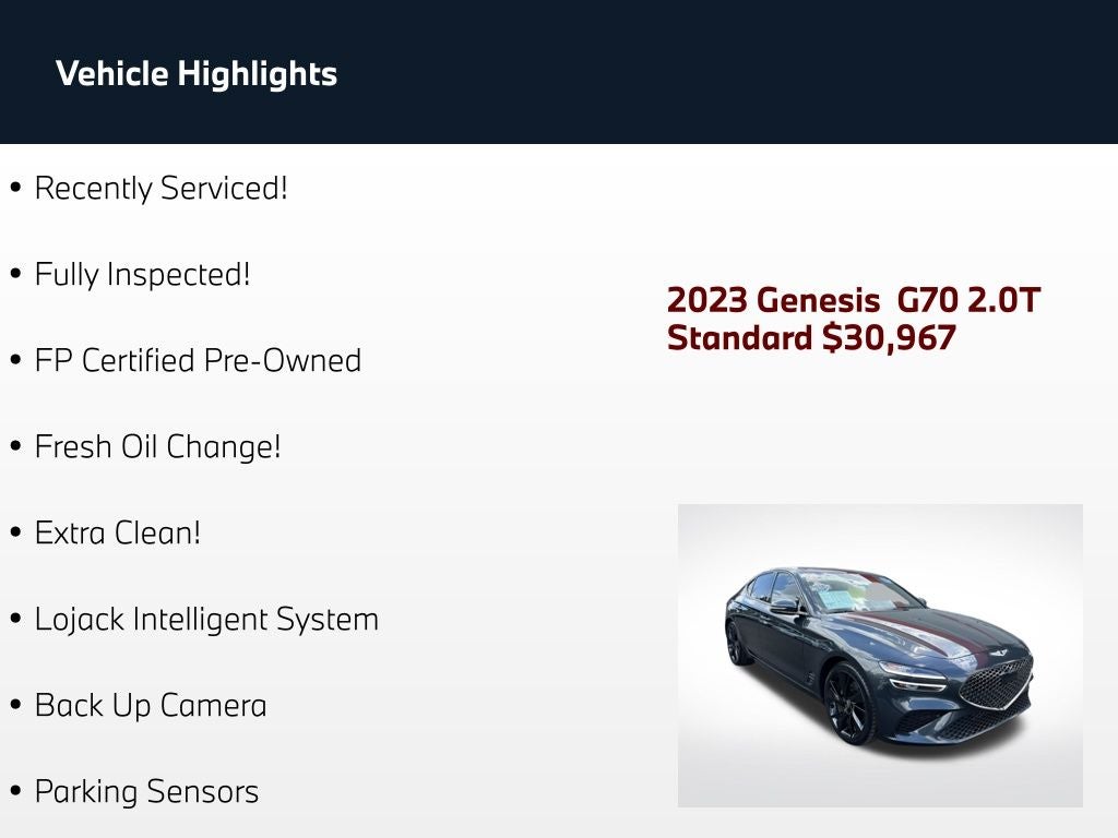 2023 Genesis G70 2.0T