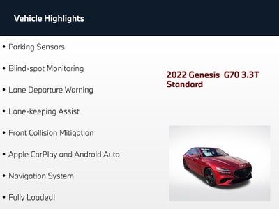 2022 Genesis G70 3.3T