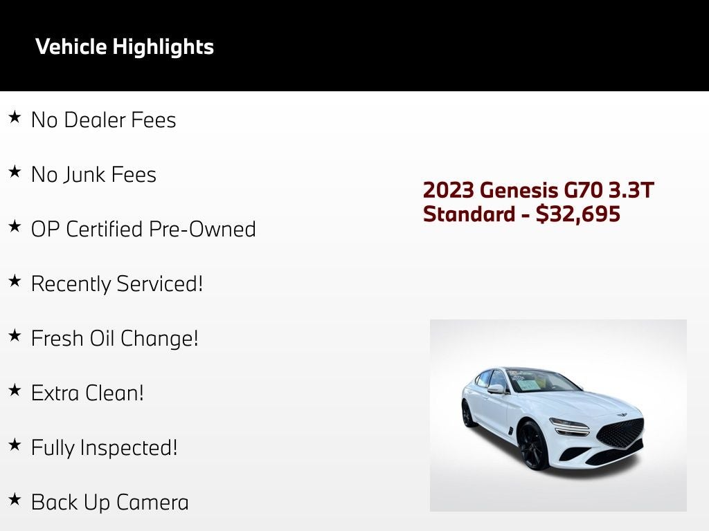 2023 Genesis G70 3.3T