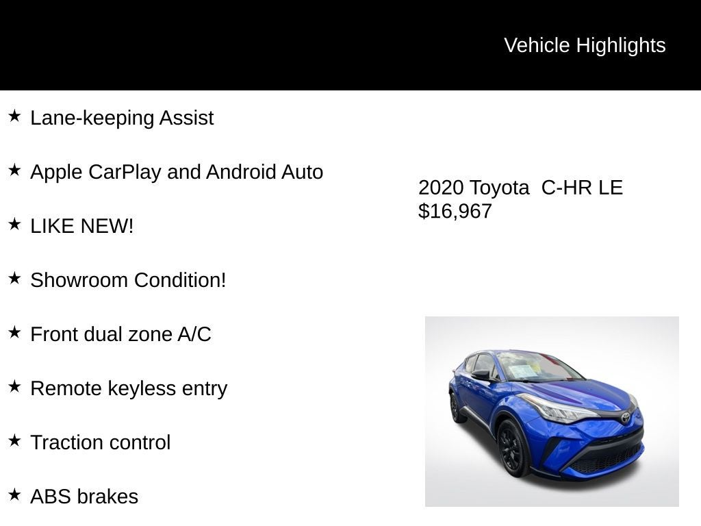 2020 Toyota C-HR LE