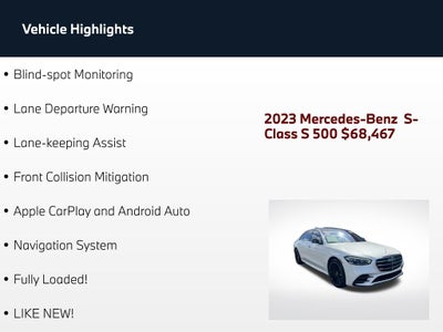 2023 Mercedes-Benz S-Class S 500 4MATIC®