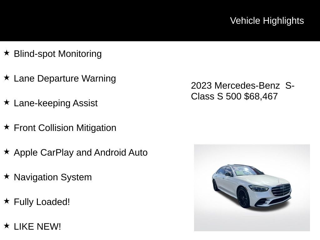 2023 Mercedes-Benz S-Class S 500 4MATIC®