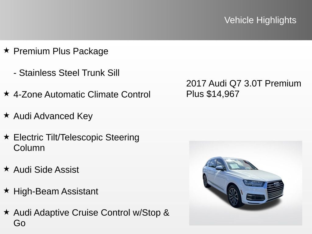 2017 Audi Q7 3.0T Premium Plus quattro