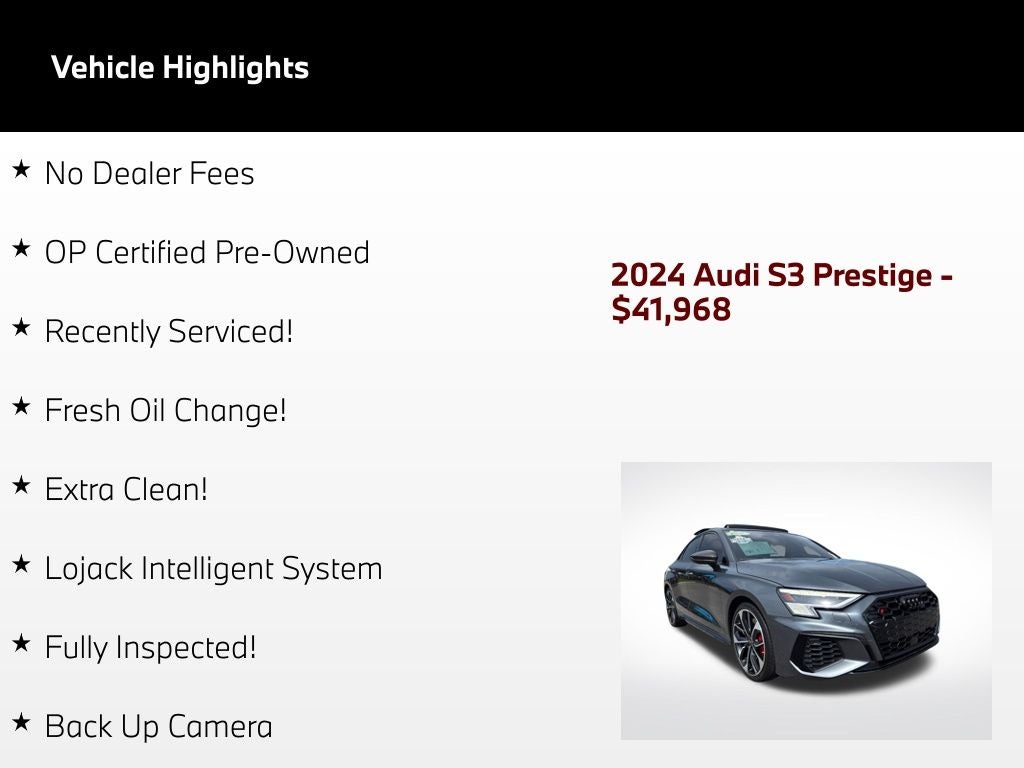2024 Audi S3 2.0T Prestige quattro