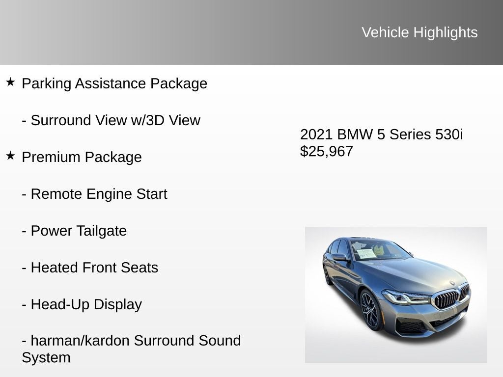 2021 BMW 5 Series 530i