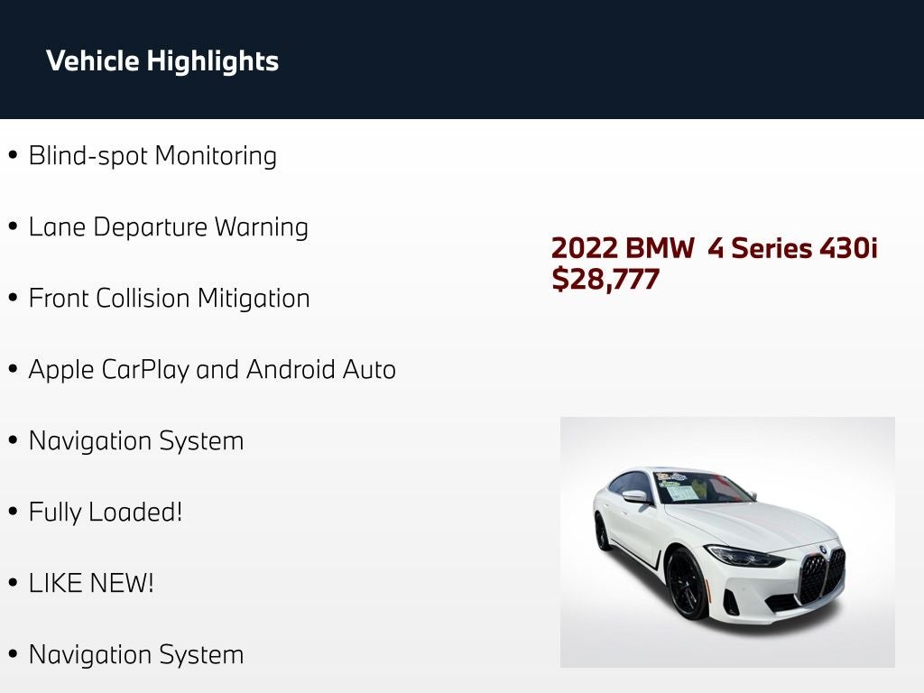 2022 BMW 4 Series 430i Gran Coupe