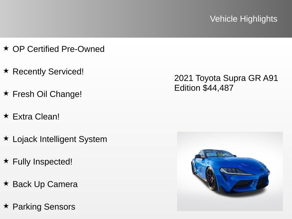 2021 Toyota Supra A91 Edition