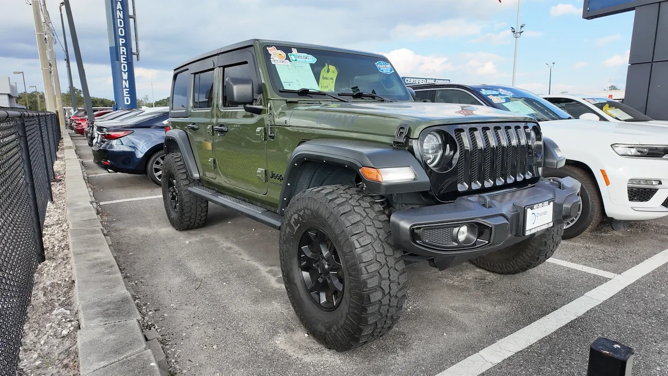 Pre-owned Jeep Wrangler on the Orlando Preowned lot